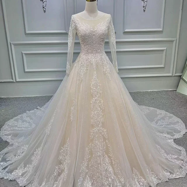 New Luxury Bridal tulle sequins lace wedding beaded and pearls fabrics for European style dress