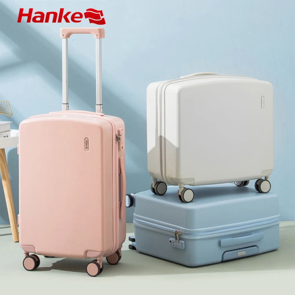 Women Travel Luggage Set Trolley Suitcase With Cosmetic Bag Wheeled Rolling