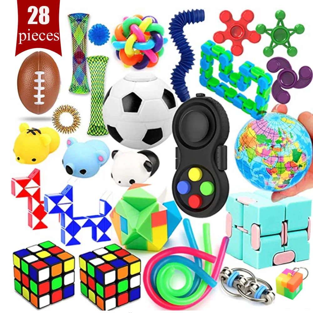 2024 venta al por mayor cadena Fidget Toys Set Pack Anti Stress Reliever  Fidget Toys Set para niños adultos Pop Sensory Fidget Toys Pack Set