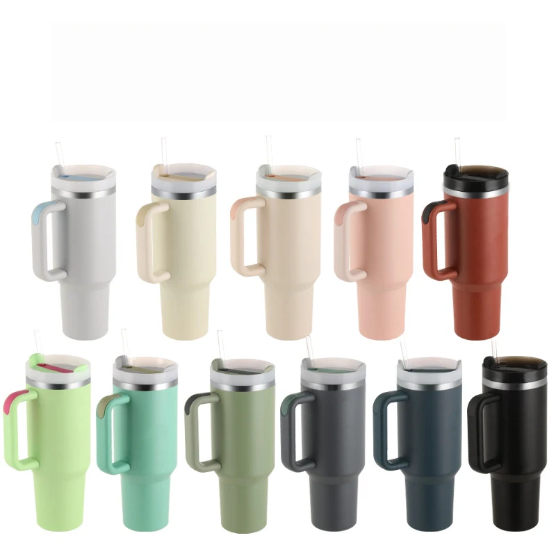 Morden дизайн из нержавеющей стали дорожный тумблер с двойной стенкой Вакуумный Герметичный соломенной крышкой медный пластиковый кофе