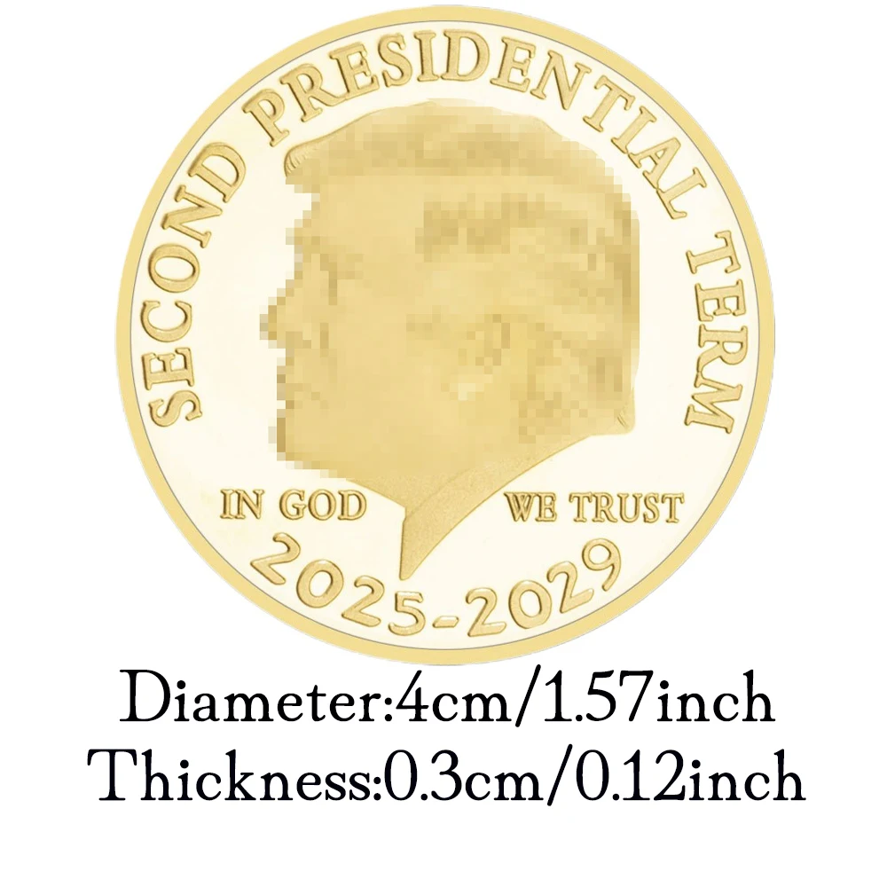 Gold Plated Collectable Coin and Case Included Second Presidential Term 2025 - 2029 Commemorative Coin