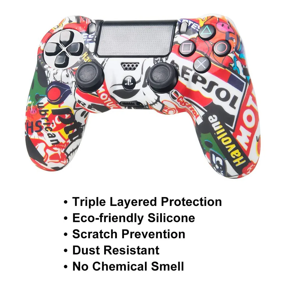 Soft Skin Cover Silicon Case for PS4 Controller Gamepad