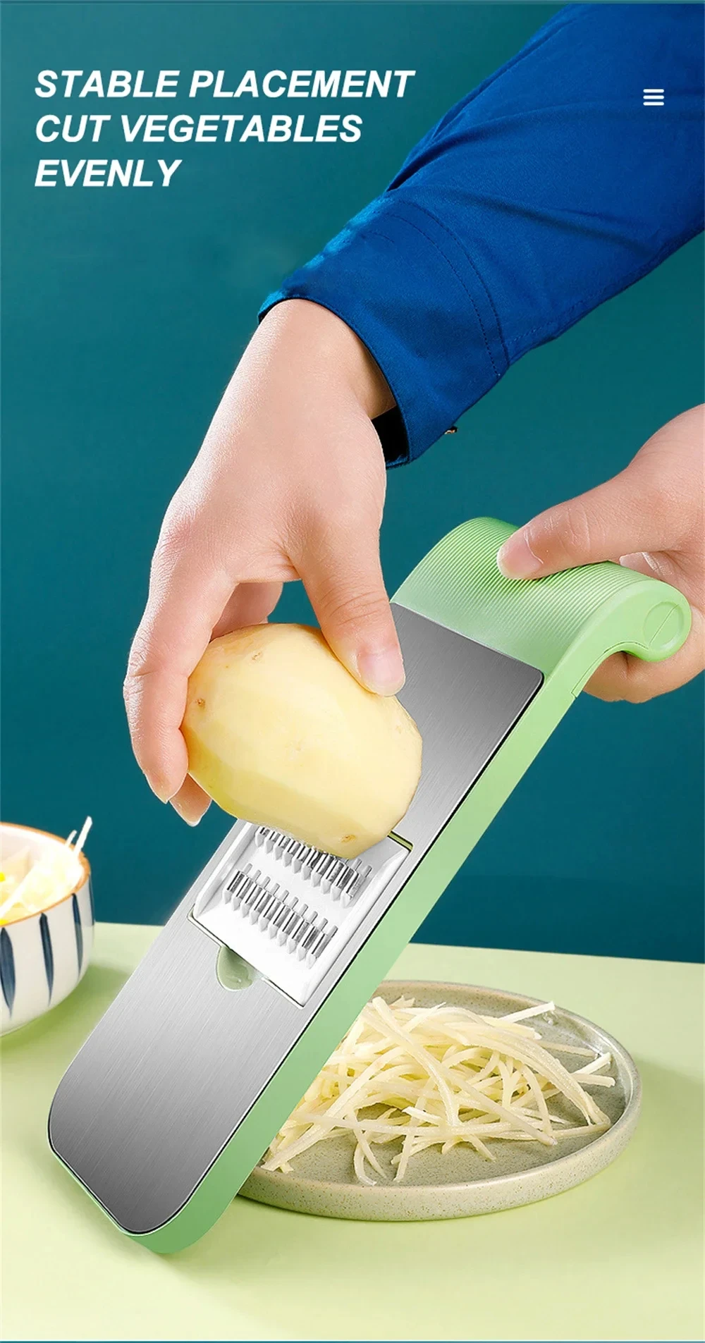Multifunctional Stainless Steel Potato Peeler Food Slicer Mandoline Vegetable Cutter Grater Slicer Chopper
