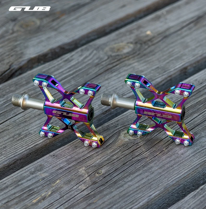 GUB GC-009 Pédale arc-en-ciel 9/16 VTT VTT Pédale Alu Mtb roulements  Route Exercice X Ultra-léger Pédale colorée