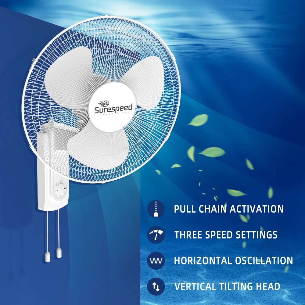 Greenhouse Industrial Electric 16 Inch Mounted Designer Mini Wall Fan