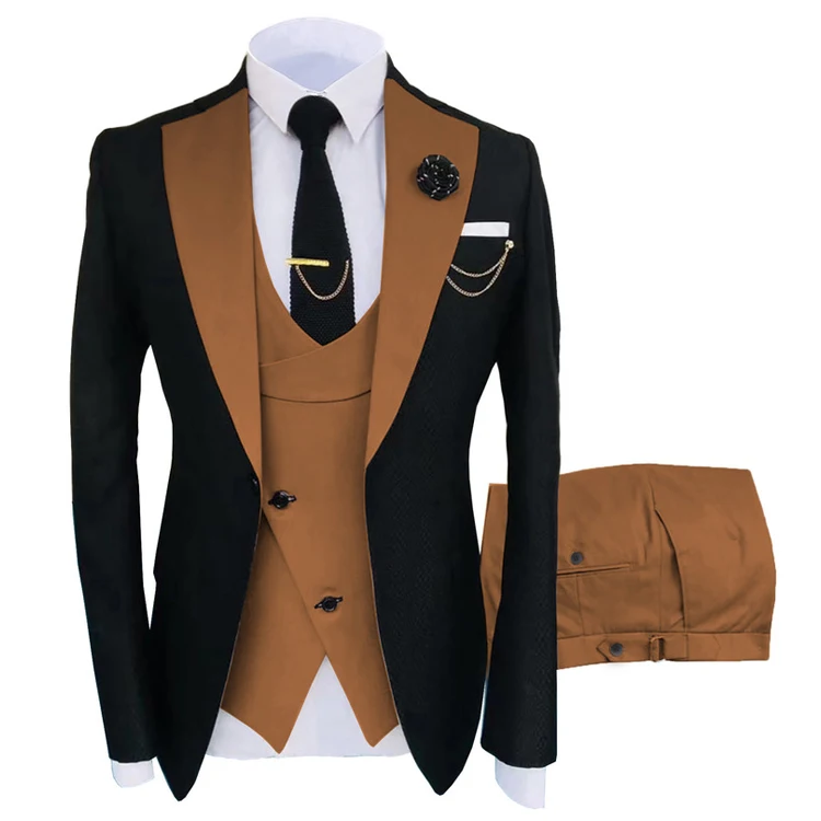 New Grooming Tuxedo Male Suit Boutique Elegant Gentleman Men Clothing 3 Piece Set Luxury aperçu 10