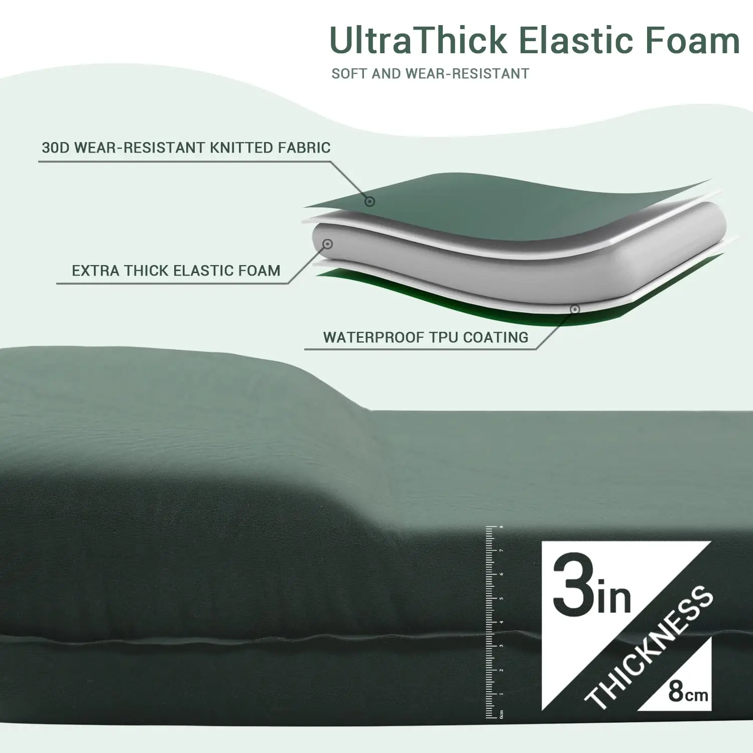 Camping Self Inflating Sleeping Pad with Attached Pillow Lightweight Air Sleeping Pads