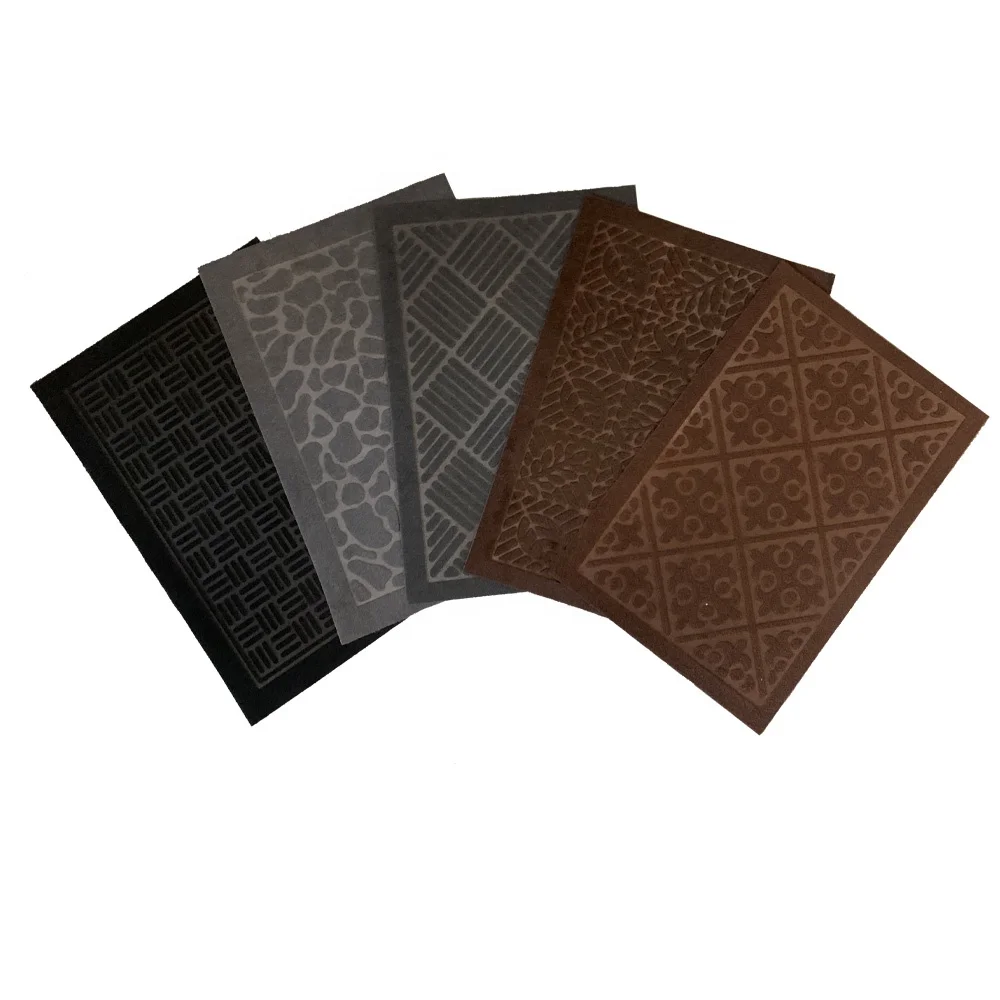 Embossed Velour Polyester Floor Mat PVC Doormat manufacture