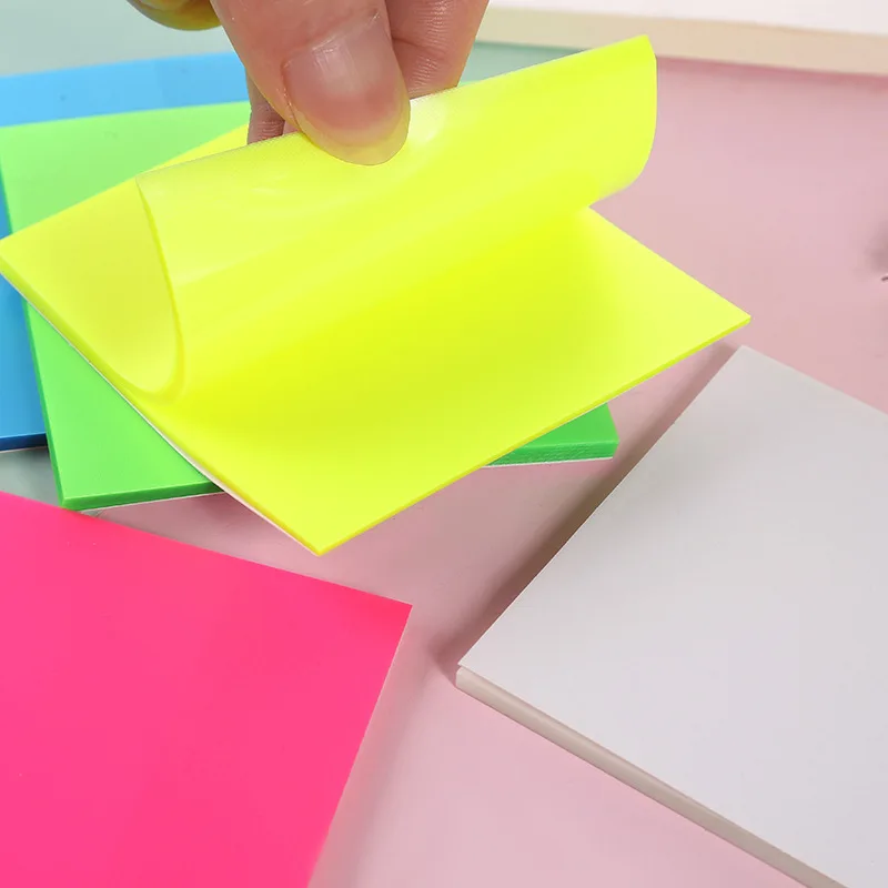 Clear Sticky Note Pads Waterproof Self-Adhesive Memo Removable N Times