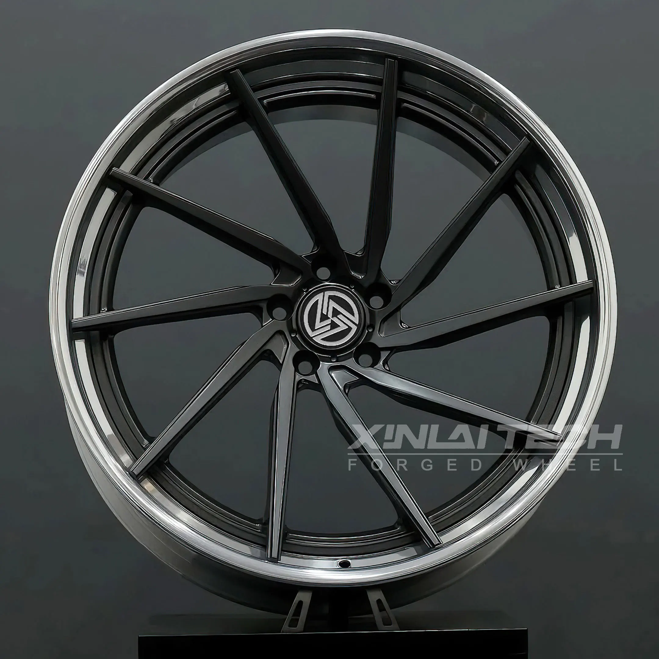 XL 2 Piece Forged Brushed Polished Black Wheel 5x120 5x112 5x114.3 18 19 20 21 22 Inch Custom Deep Dish Concave Car Wheel - Image 3