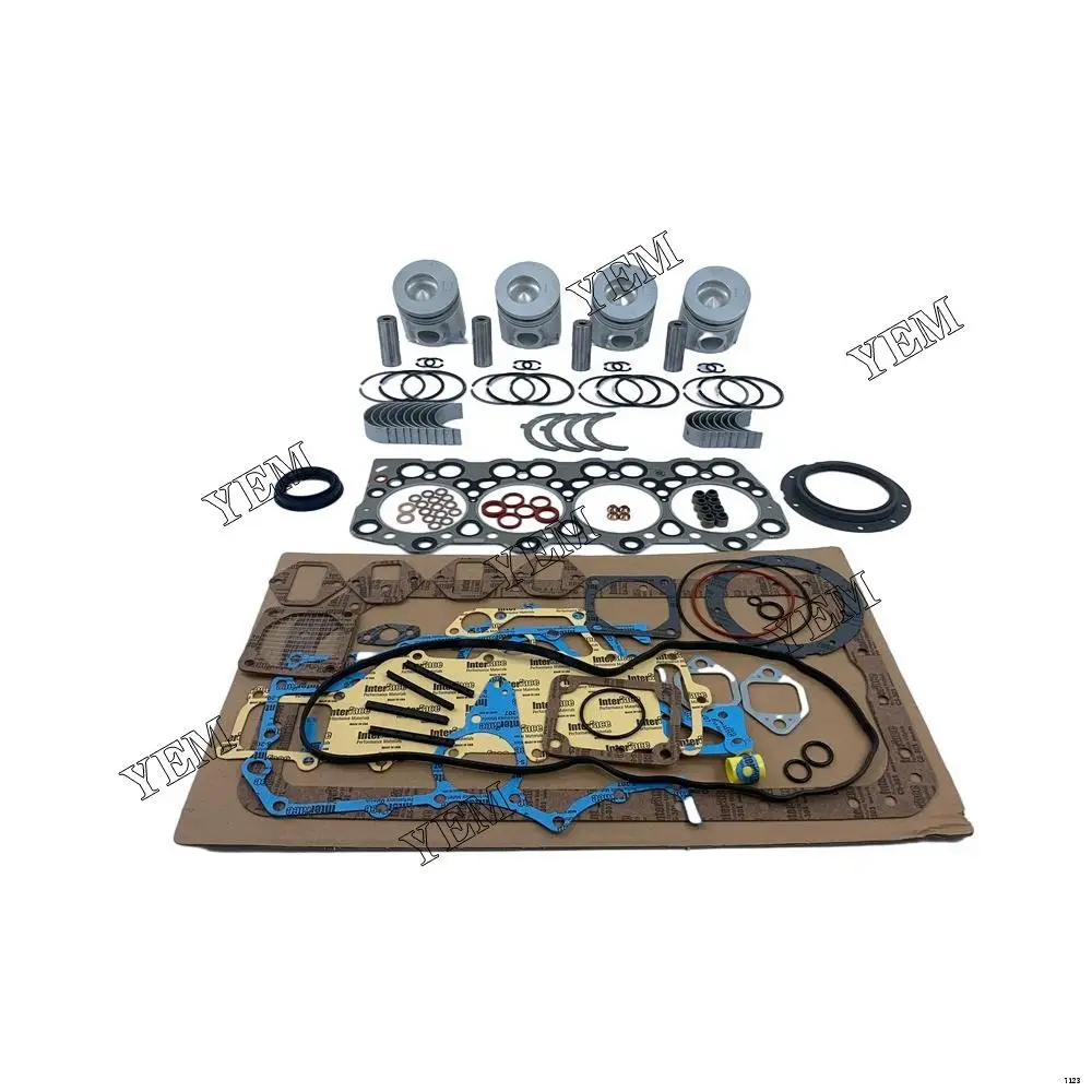 Overhaul Gasket Kit With Cylinder Gaskets Bearings Piston Rings Fit for Mitsubishi 4D34