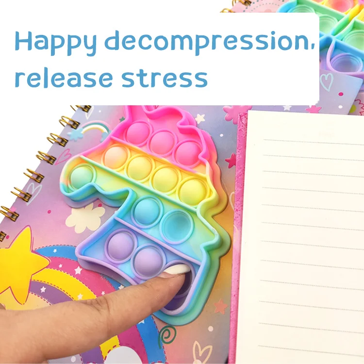 Student Decompression Finger Bubble Silicone Cover Notebook A5