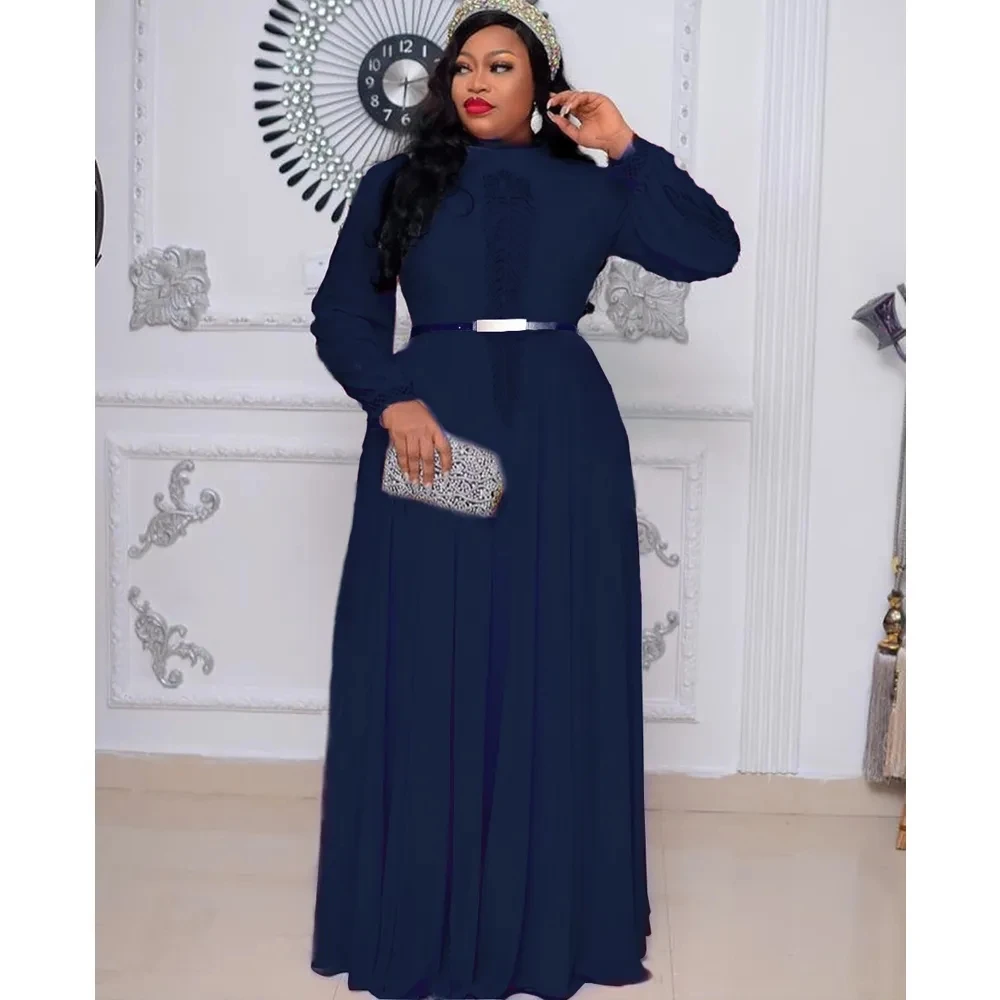 Dinner Dresses for Women 2023 Spring Dashiki African Chiffon Party Long Dress Elegant Kaftan Ankara Maxi Robe Muslim Clothes