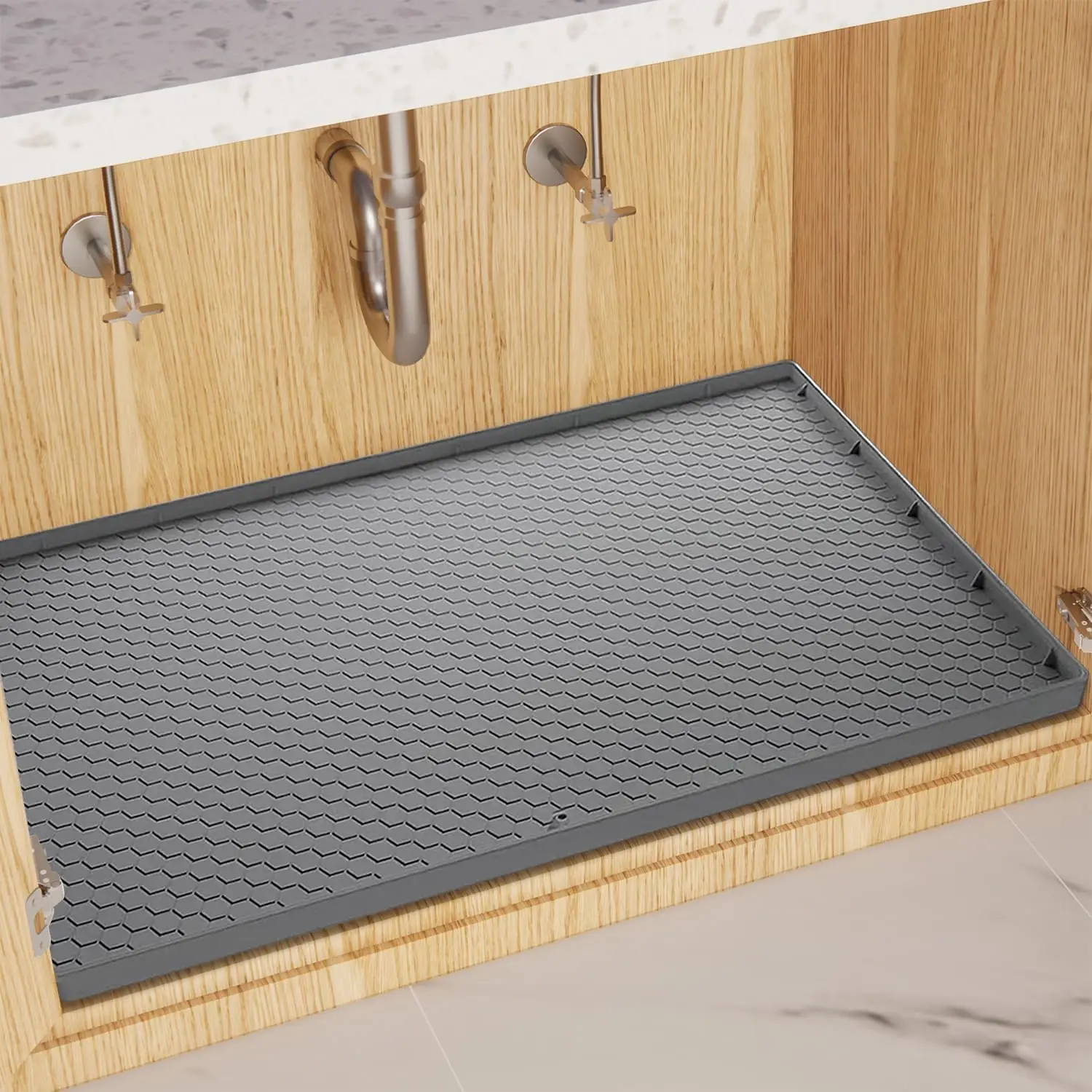 Custom 22 34 inch Waterproof Kitchen Sink Pad with Drain Hole Antislip