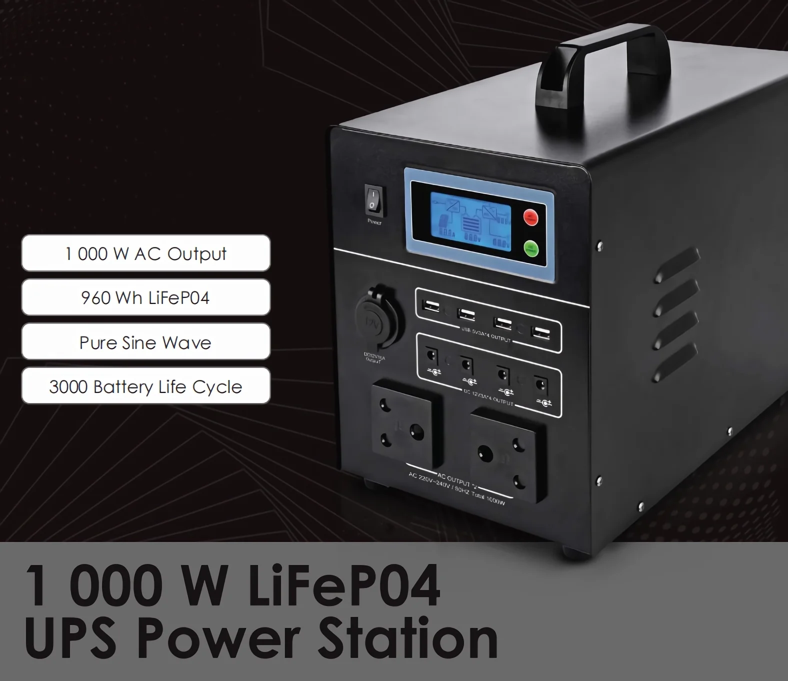Reliable 1000W 960WH portable power stations 12.8V 75Ah Keep your power needs covered