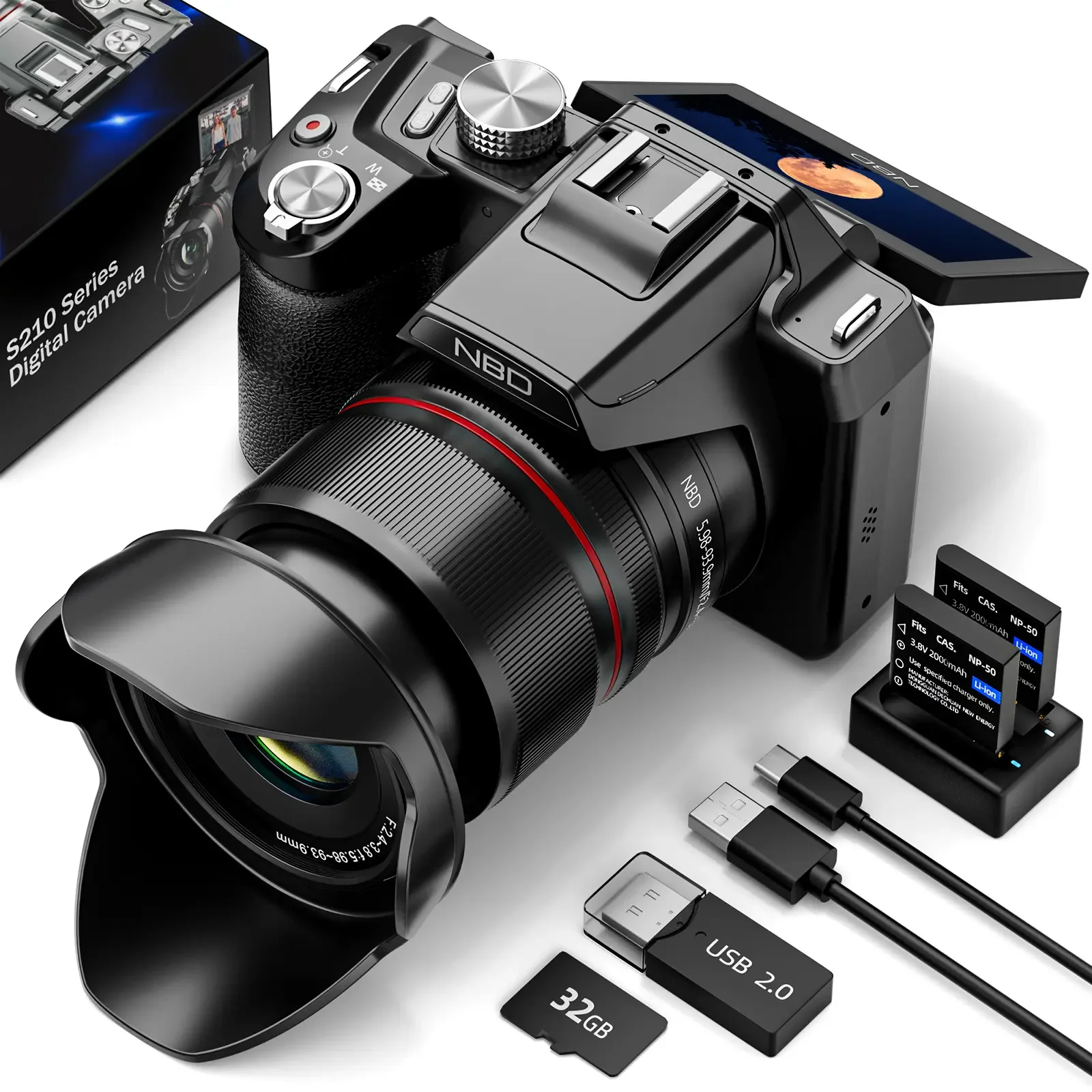 NBD S210 Optical zoom camera ネオ一眼レフカメラ NBD S210 64MP Digital Camera with 16x Optical Zoom & 5K Video for