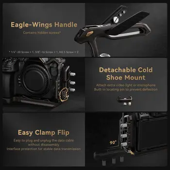 SmallRig Night Eagle Z8 Camera Cage Kit for Nikon Z 8, Aluminum Alloy Full Camera Cage, for Microphone and Light - 4317 detail image