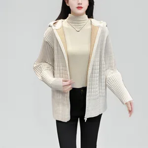 2024 New Women's Winter Jacket High Quality Cotton Hooded Zipper Closure Pleated Print Loose Casual Coats Thin Long Puffer