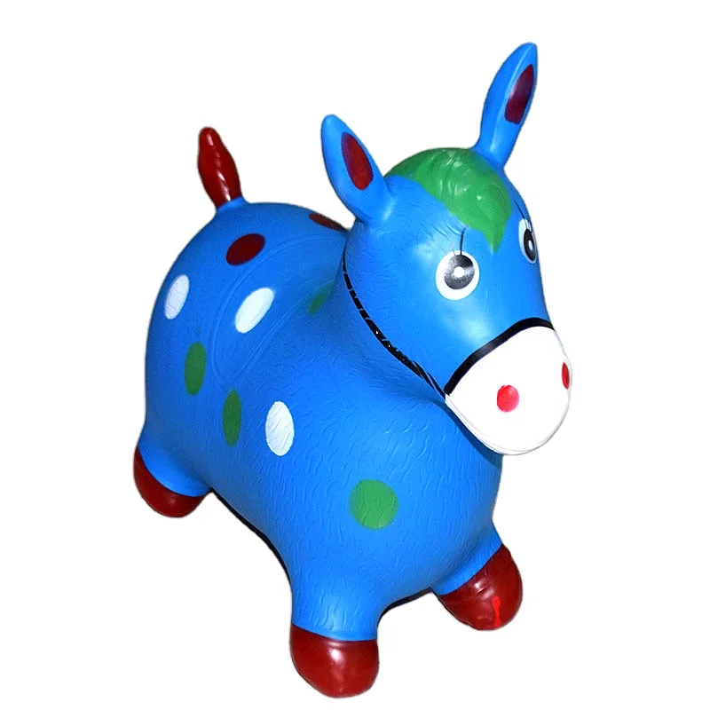 PVC Kids Play Colorful Inflatable Jumping Horse Toy
