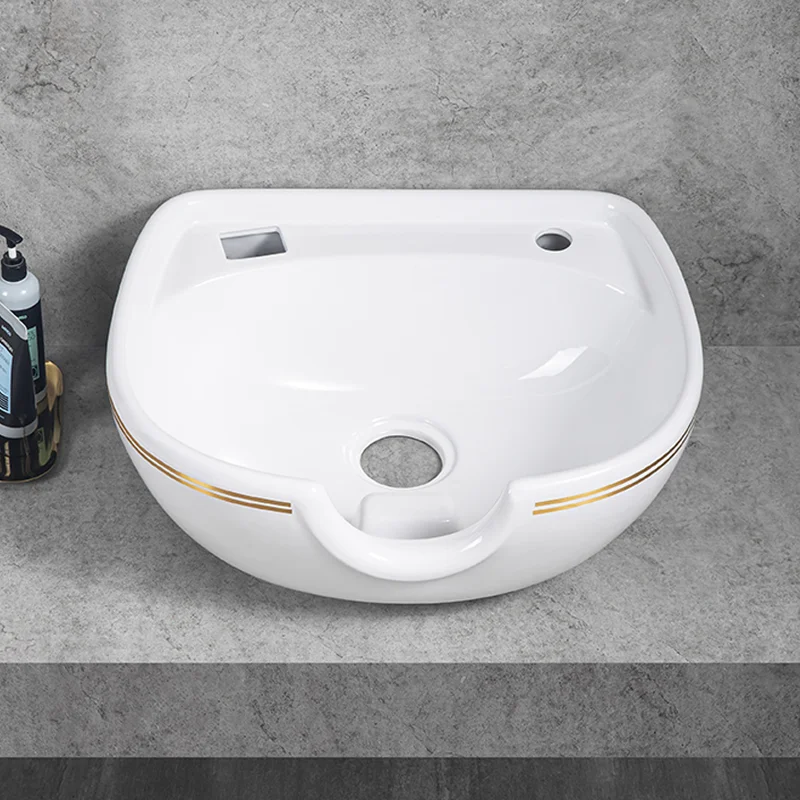 JX-019 Luxury Style Beauty Porcelain Good Quality Hair Salon Equipment Hairdressing Ceramic Shampoo Basin