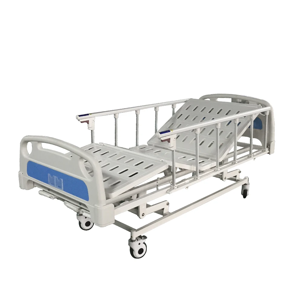 Professional Hospital Bed 3 Crank Medical Patient 4 Wheels Manual