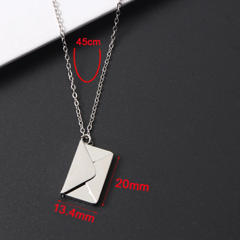Envelope Pendant Engraved Necklace