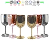 Copa de vino de plástico dorada y plateada