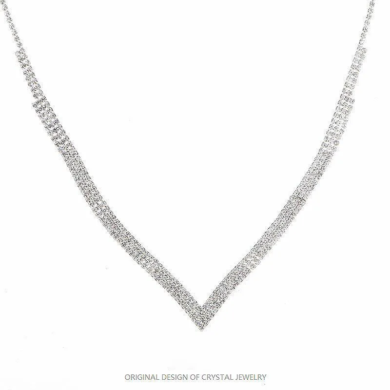 silver necklace for formal dress Silver 925 High Carbon Diamond Evening Dress Necklace