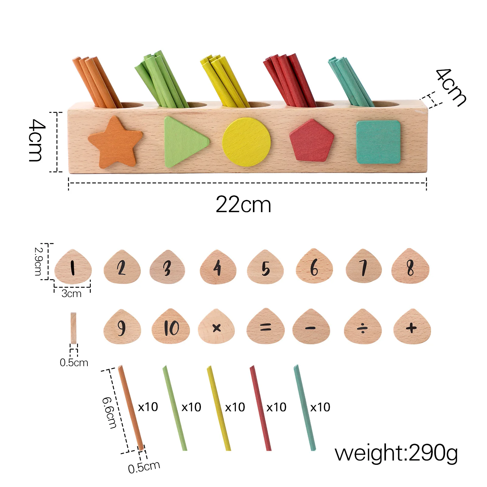 2023 New Arrival Wooden Counting Bar Toy Math Montessori Toys Preschool ...