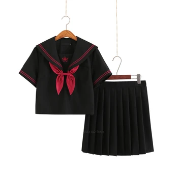 FREE PP Sailor Dress Suit Girls Japanese Korea Style Jk School Uniform Short&Long Sleeve Hell Pleated Skirt Academy Anime Kawaii