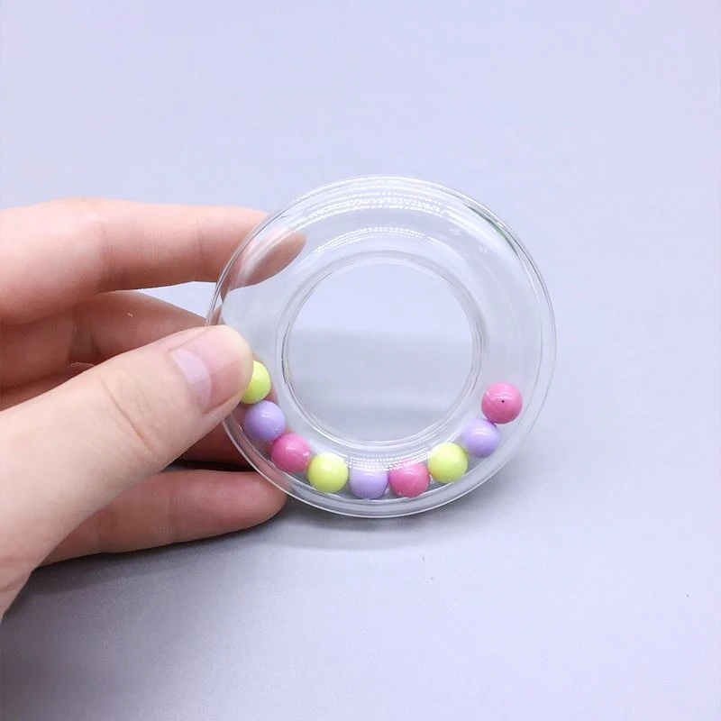 Clear Colorful Beads Insert Portable Infant Baby Toys Plastic Rattle Ring  Amigurumi Supplies Baby Plastic Rattle Ring