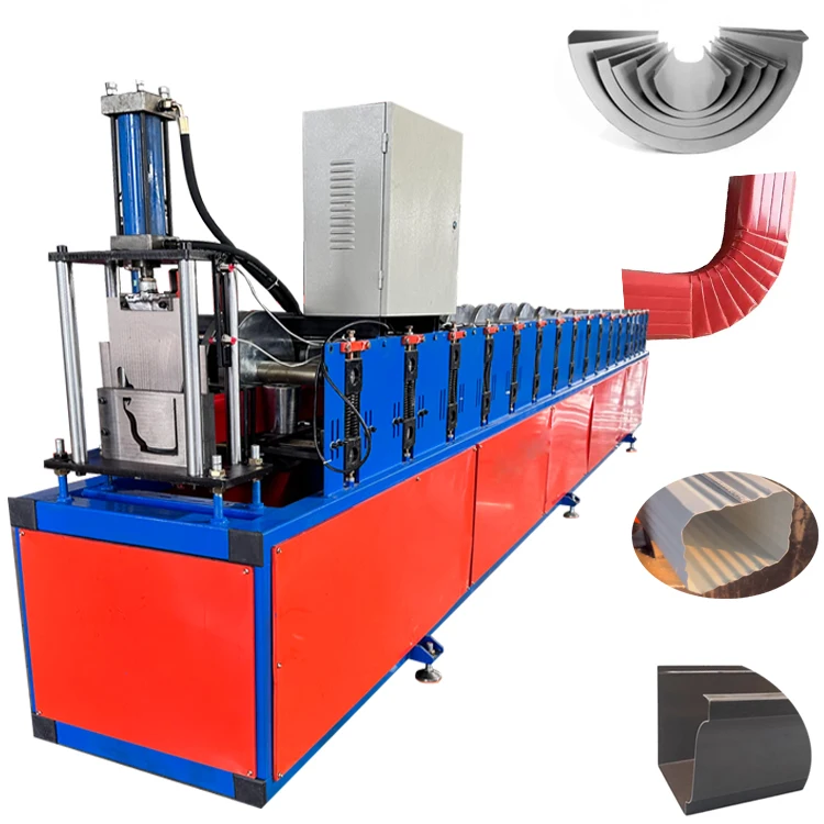 Portable Galvanized Steel Metal Downspout Gutter Roll Forming Machine Seamless Bending Rain Gutter Making Forming Machine