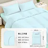 Juego de cama individual de tres piezas con sábana bajera azul