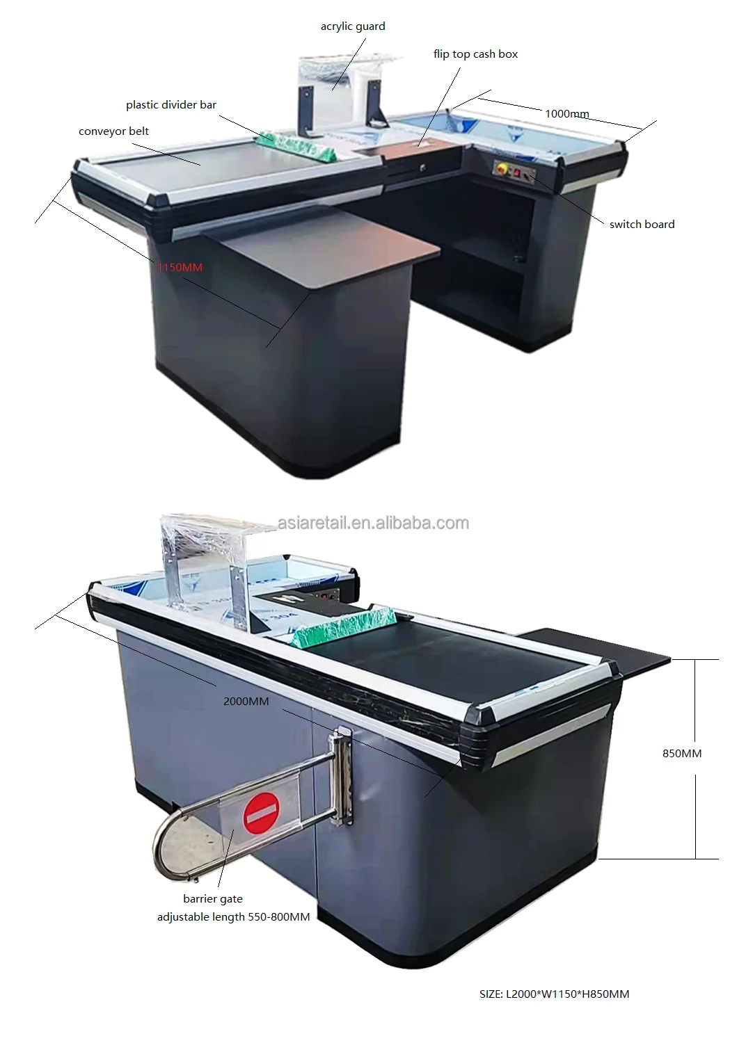 2023 New Design Motorized Cash Register Stand Counters Furniture Buy