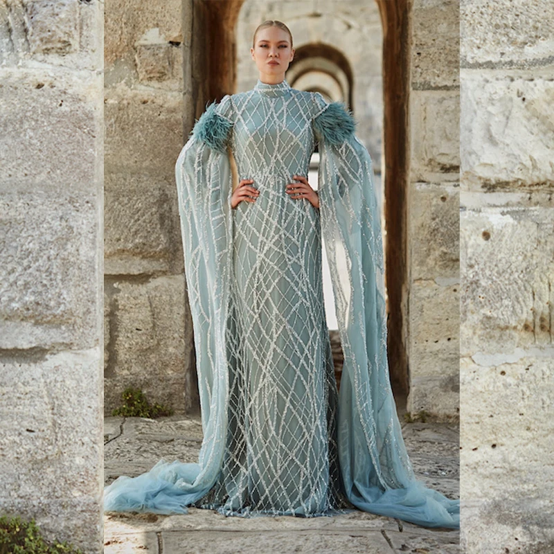 Robe de mariée abaya indienne brodée robe de soirée musulmane