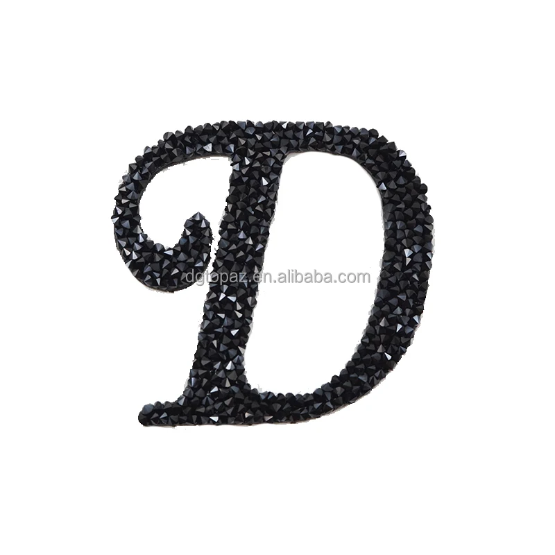 Free sample New arrival silicone logo heat transfer custom rhinestone greek letter patches for bags
