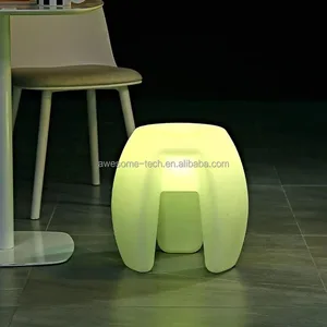 Fashionable LED Triangular Chair Portable Removable Bar Stool for Indoor/Outdoor Colorful Bedroom Seat Made of Durable Plastic