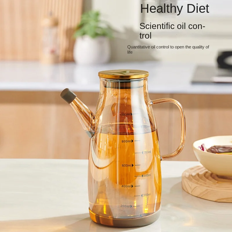 Customizable Logo High Borosilicate Glass Oil Pot Large Capacity Seasoning Bottle Kitchen Soy Sauce Vinegar Household Camping