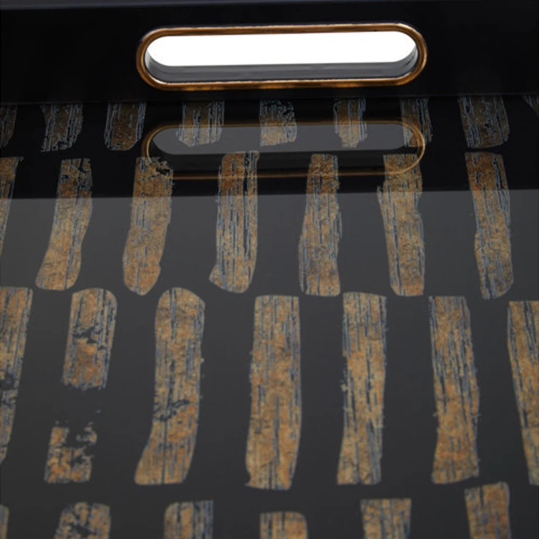 Factory Customized High Quality Uv Glass Printed Luxury Black Coffee