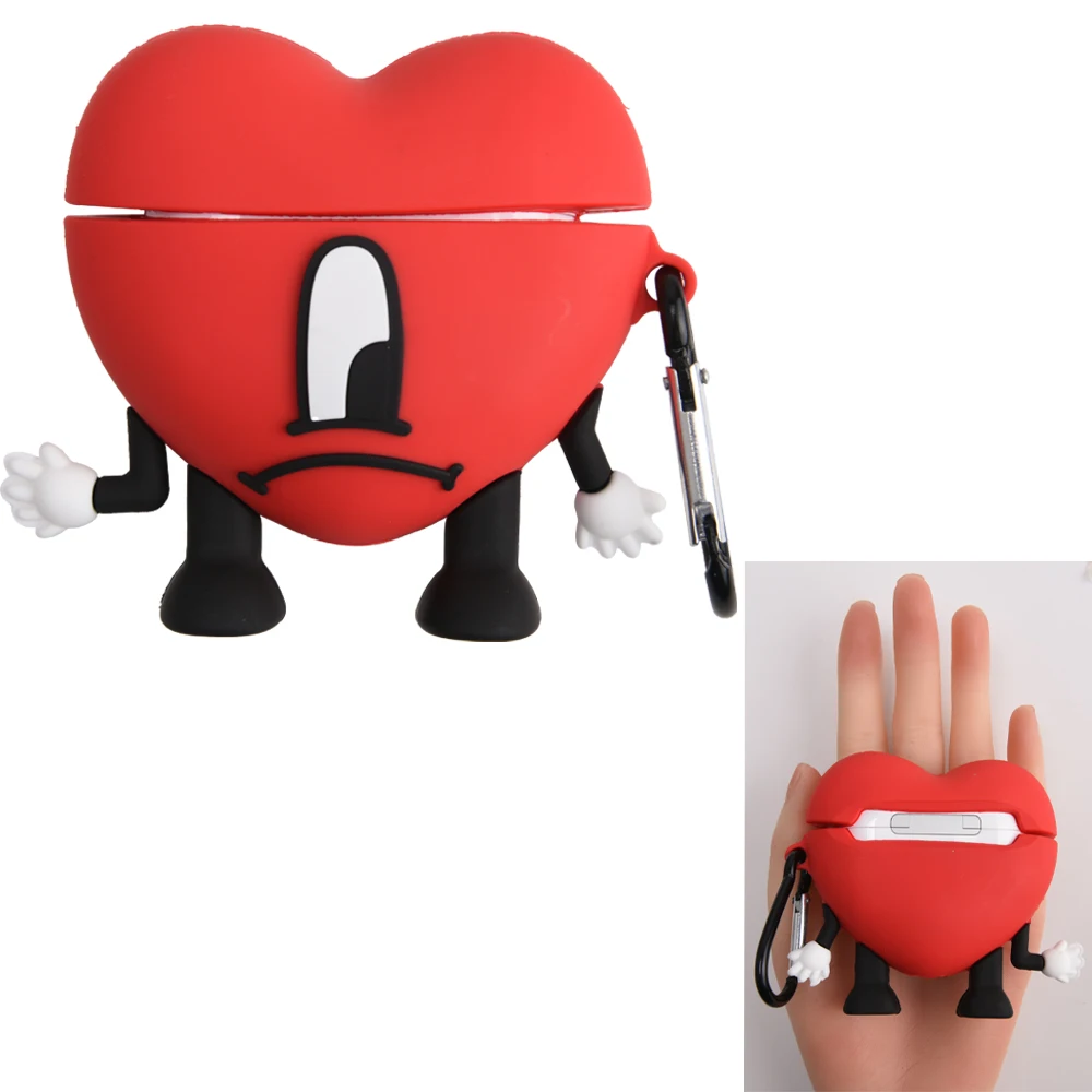 Hot Sale 3d New Cartoon Bad Bunny Air Pods Case With Clip For Air Pods Pro Cute Funny Designer