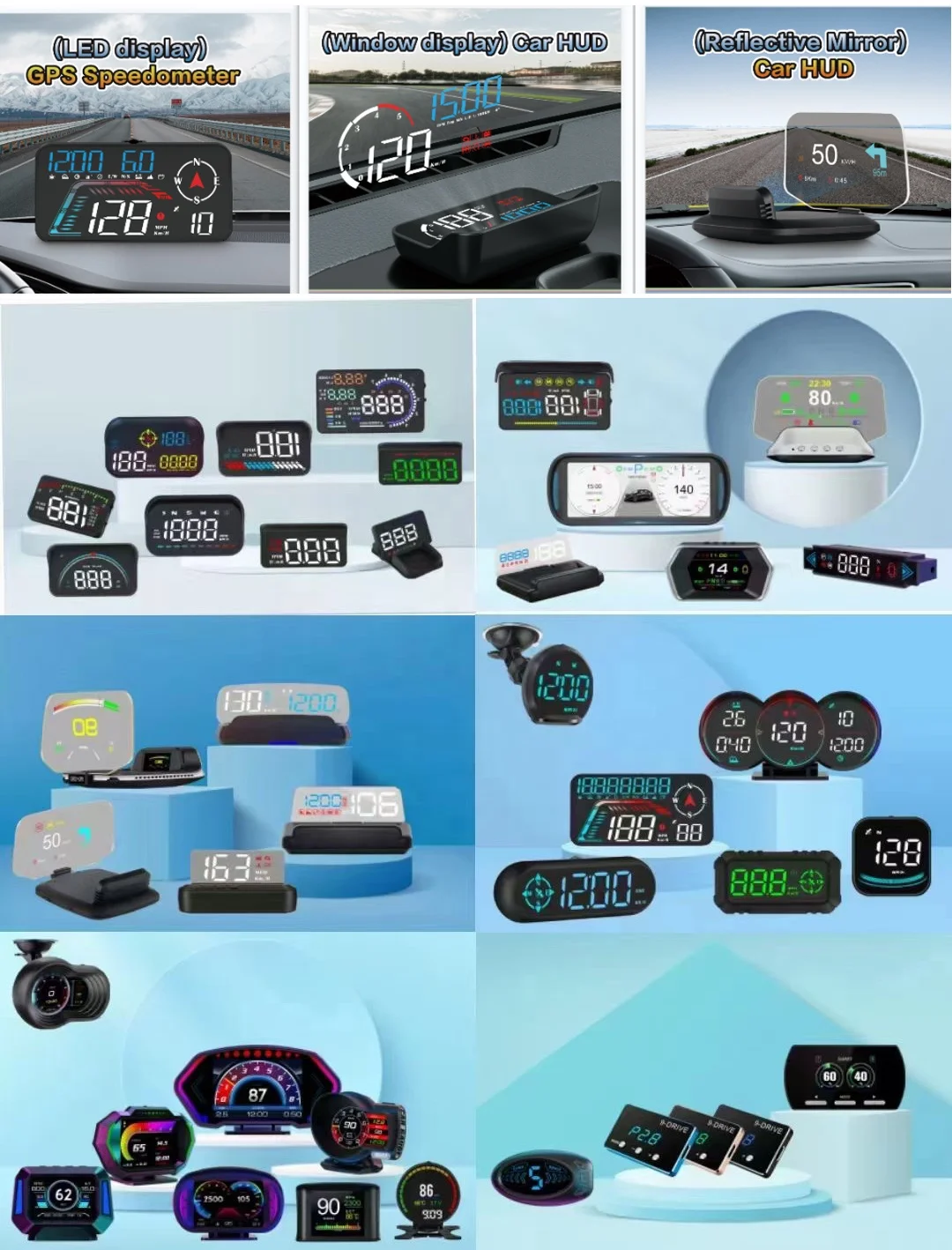 WiiYii M3 Factory Car HUD Windshield Window Display Speed Water Temperature Speed Heads up Display OBD2 for Vehicles