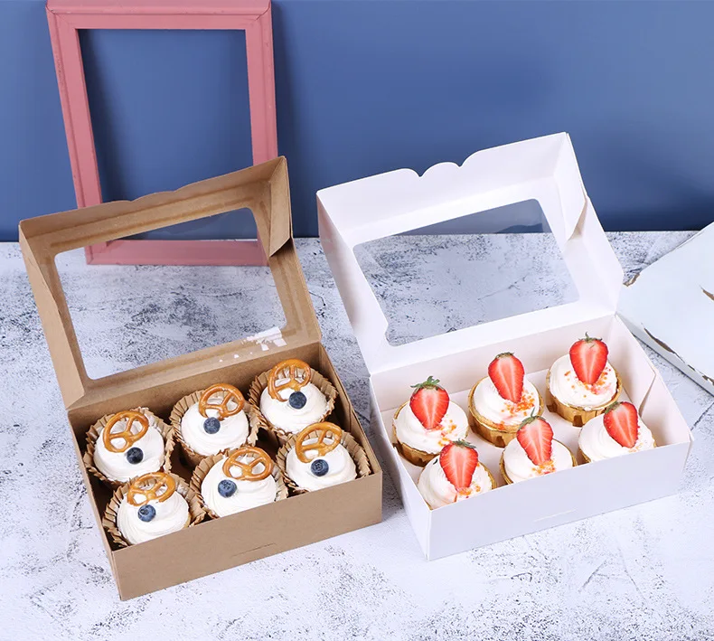 High Quality Paper Cupcake Boxes 2s 4s 6s 9s 12 Hole With Window Buy