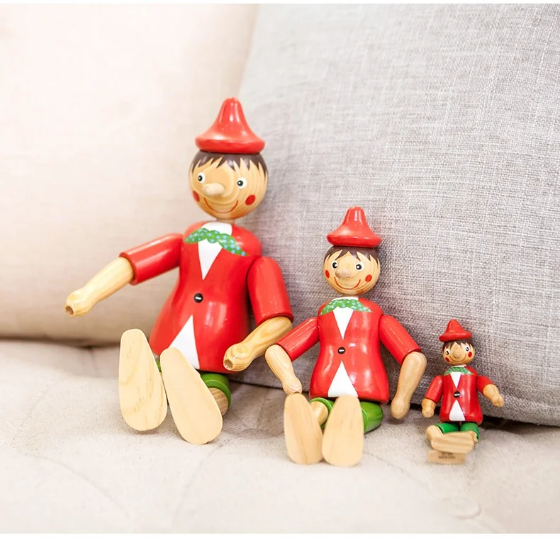 Персонализированная марионетка в итальянском стиле, милые деревянные Пиноккио-украшения, деревянная Пиноккио-марионетка