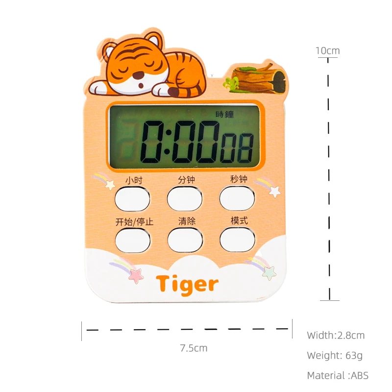 Cute Timer Children Students Homework Self-Discipline Alarm Clock Reminder Kitchen Stopwatch Time Management Countdown Timer