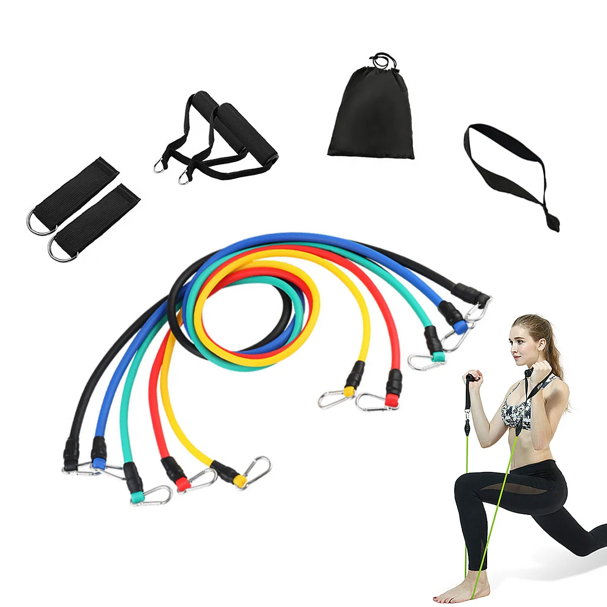 Rubber Pull RopeResistance Bands Fitness for Indoor Strength Training