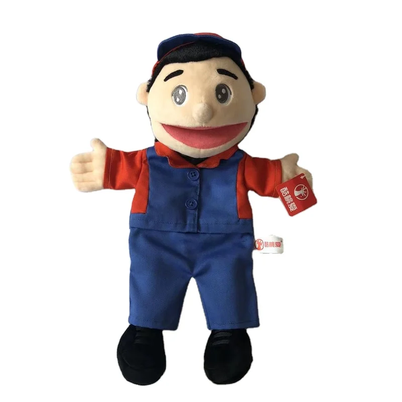 Factory Own Design Stuffed Soft Toy Open Mouth Human Hand Plush Puppet Doll  Human Puppet