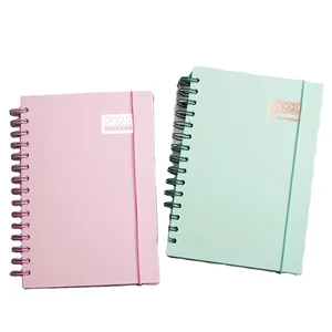 Customised Vintage Journal Organizer A4-A5 Notebook with Fabric and PP Cover Spiral Daily Monthly Planner with Spiral Binding