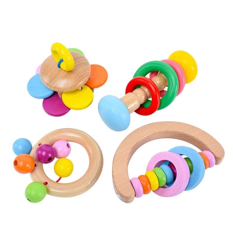 Wood Baby Toys Rattles Baby Bed 