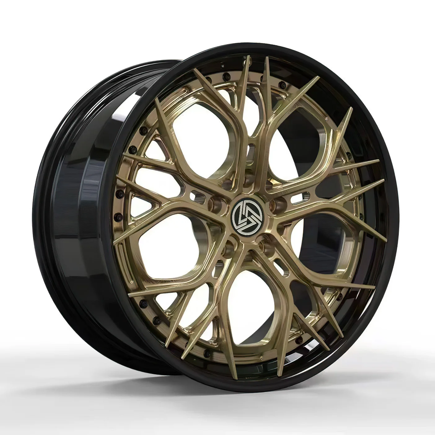 XL 2-Piece Custom Forged Gold Wheel 5x114.3 5x112 5x130 5x120 Racing Car Wheel 18 19 20 21 22 23 24 Inch Car Alloy Rim - Image 1