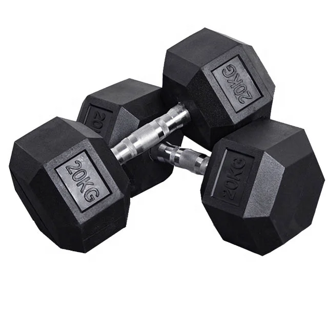 Rubber Hex Dumbbell 2022 Custom kg lb Gym Equipment 5kg 10kg 15kg 20kg 30kg 40kg 50kg Rubber Coated Dumbbell Set Price